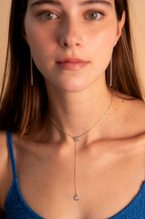 Collana Lunga a Filo con Zircone