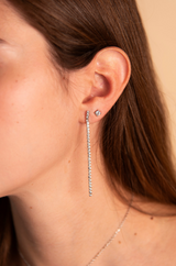 Orecchini Mini Tennis Lunghi Bianchi