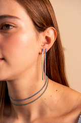 Mini Orecchini Tennis Colorati Lunghi