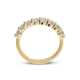 Anello Mini Tennis Regolabile con Zirconi Bianchi