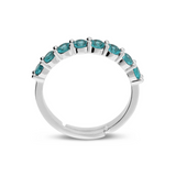 Anello Mini Tennis Regolabile con Zirconi Colorati