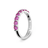 Anello Mini Tennis Regolabile con Zirconi Colorati