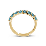 Anello Mini Tennis Regolabile con Zirconi Colorati