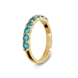 Anello Mini Tennis Regolabile con Zirconi Colorati