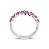 Anello Mini Tennis Regolabile con Zirconi Colorati