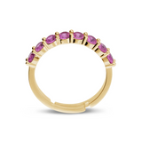 Anello Mini Tennis Regolabile con Zirconi Colorati