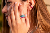 Anello Mini Tennis Regolabile con Zirconi Colorati