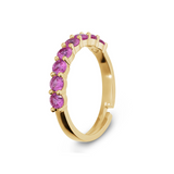 Anello Mini Tennis Regolabile con Zirconi Colorati