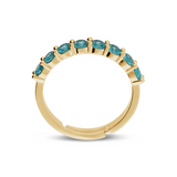 Anello Mini Tennis Regolabile con Zirconi Colorati