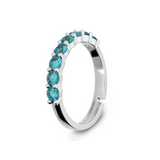 Anello Mini Tennis Regolabile con Zirconi Colorati