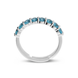 Anello Mini Tennis Regolabile con Zirconi Colorati