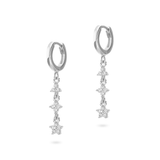 Orecchini Cerchietti con pendenti 3 fiorellini