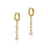 Orecchini Cerchietti con pendenti 3 fiorellini