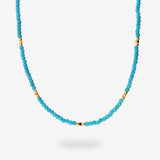 Collana con Pietrine Azzurro Turchese e dettagli dorati