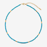 Collana con Pietrine Azzurro Turchese e dettagli dorati