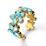 Orecchino Ear cuff fiori colorati