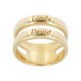 Two Band Ring with Engraved Names