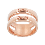 Two Band Ring with Engraved Names