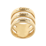 Three Band Ring with Engraved Names