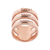 Three Band Ring with Engraved Names