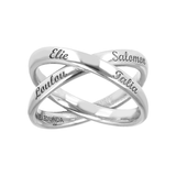 X Ring with Engraved Names