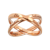 X Ring with Engraved Names