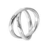 X Ring with Engraved Names