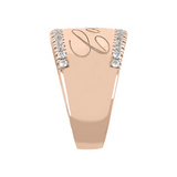 Anello a Banda Larga con Nome Inciso e Brillantini