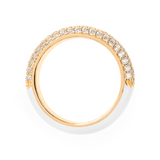 Double face ring with colored enamel and zircons