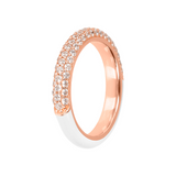 Double face ring with colored enamel and zircons