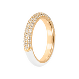 Double face ring with colored enamel and zircons