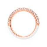 Double face ring with colored enamel and zircons