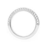 Double face ring with colored enamel and zircons