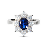 Ring with large stone and zirconia