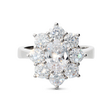 Ring with large stone and zirconia