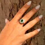 Ring with large stone and zirconia