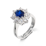 Ring with large stone and zirconia