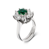 Ring with large stone and zirconia