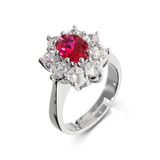 Ring with large stone and zirconia