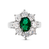 Ring with large stone and zirconia