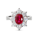 Ring with large stone and zirconia