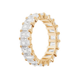 Baguette Ring with Large White and Colored Zirconia