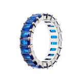 Baguette Ring with Large White and Colored Zirconia