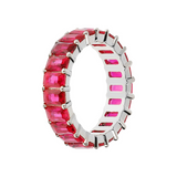 Baguette Ring with Large White and Colored Zirconia