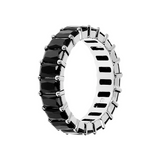 Baguette Ring with Large White and Colored Zirconia