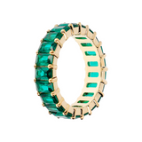 Baguette Ring with Large White and Colored Zirconia