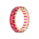 Baguette Ring with Large White and Colored Zirconia