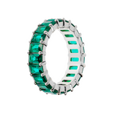 Baguette Ring with Large White and Colored Zirconia