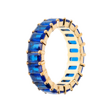 Baguette Ring with Large White and Colored Zirconia