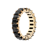 Baguette Ring with Large White and Colored Zirconia